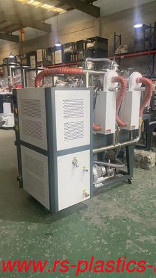 China injection aciliary machine 3 in 1 dehumidifier dryer Factory one dehumidifier to two silo hoppers good price agent wanted
